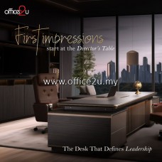 WOODKIND SERIES DIRECTOR TABLE SET C/W SIDE CABINET AND FIXED PEDESTAL